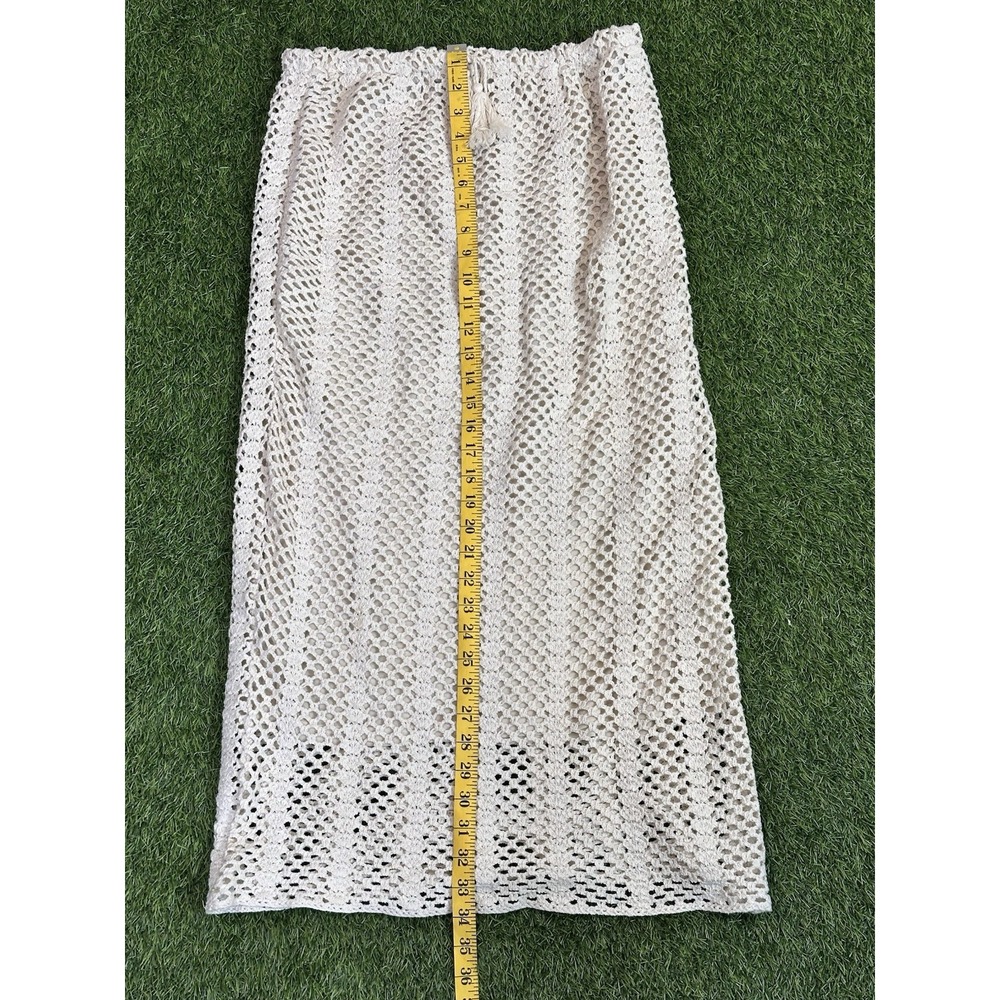 Lucy‎ Paris Crochet Knit Skirt Women Large Tan Beach - Picture 13 of 15